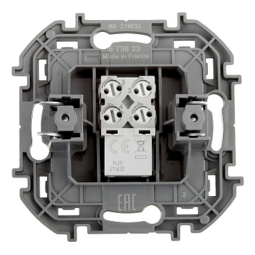 Розетка телефонная Legrand Inspiria встраиваемая антрацит RJ11 (673823)