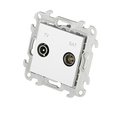 Розетка телевизионная Simon 24 Harmonie встраиваемая алюминий TV/ SAT (2410487-033)