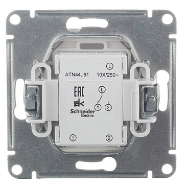 Переключатель Systeme Electric AtlasDesign Aqua одноклавишный встраиваемый белый (ATN440161)