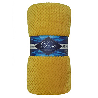 Плед 150х200 см TexRepublic Жаккард микрофибра охра