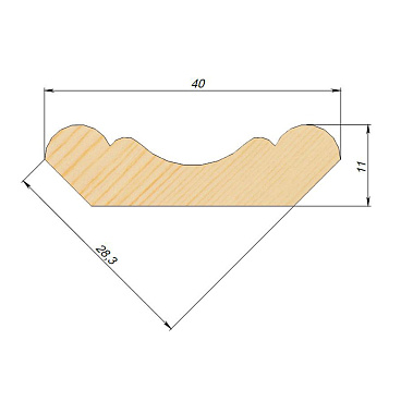 Плинтус фигурный 40х11х2500 мм сорт Экстра сращенный