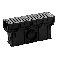 Пескоуловитель для лотка водоотводного пластиковый 500х133х250 мм Standartpark Spark 2/3 со стальной решеткой (0888011-М)