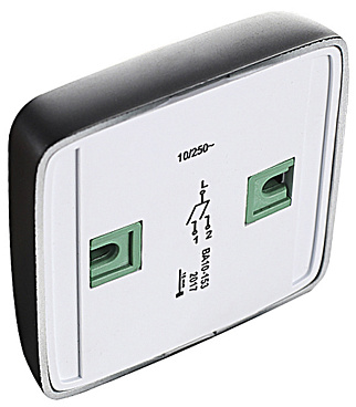 Выключатель Hegel Alfa двухклавишный накладной черный с изолирующей пластиной (ВА10-153-08)