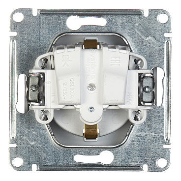 Розетка Systeme Electric Glossa встраиваемая алюминий (GSL000343)