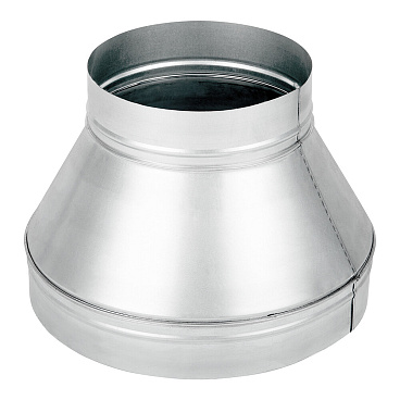 Переход с круглых воздуховодов d250 мм на круглые d400 мм оцинкованный