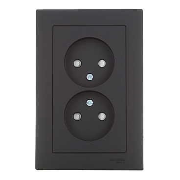 Розетка Systeme Electric AtlasDesign встраиваемая карбон со шторками (ATN001022)