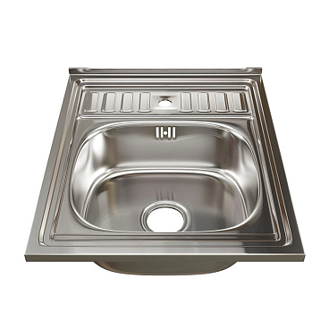 Мойка для кухни Mixline 50х60х18 см накладная с крылом с сифоном сталь (527975)