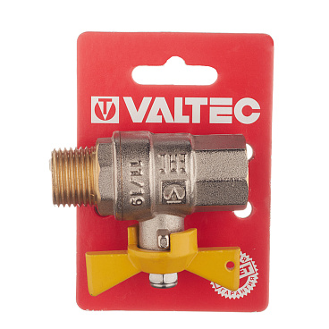 Кран шаровой газовый Valtec 1/2 ВР(г) х 1/2 НР(ш) бабочка (VT.278.N.04)