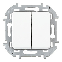 Выключатель Legrand Inspiria двухклавишный встраиваемый белый (673620)