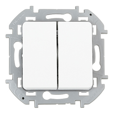 Выключатель Legrand Inspiria двухклавишный встраиваемый белый (673620)