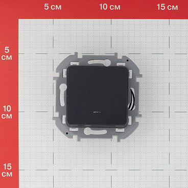 Выключатель Legrand Inspiria одноклавишный встраиваемый антрацит с подсветкой (673613)