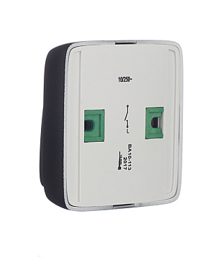 Выключатель Hegel Alfa одноклавишный накладной черный с изолирующей пластиной (ВА10-113-08)