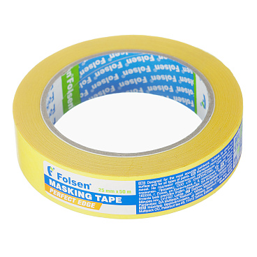 Лента малярная Folsen Professional для четкого края желтая 25 мм 50 м УФ-стойкая (0285025)
