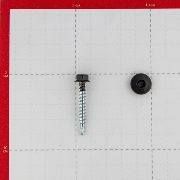 Саморезы кровельные с буром 35х4,8 мм металл-дерево графитовый серый RAL 7024 Daxmer (250 шт.)