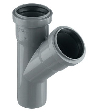 Тройник Ostendorf HTEA d50 мм 45° пластиковый для внутренней канализации (112200)