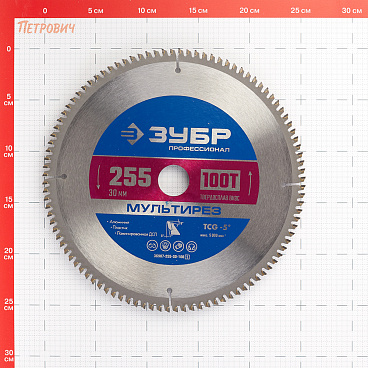 Диск пильный по алюминию Зубр 255х30х2 мм 100 зубьев (36907-255-30-100_z01)