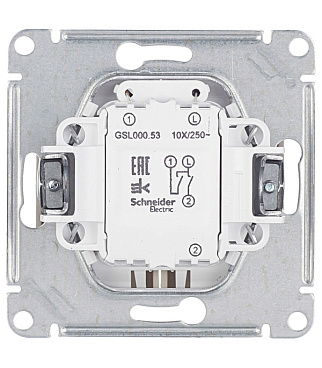 Выключатель Systeme Electric Glossa двухклавишный встраиваемый бежевый с подсветкой (GSL000253)