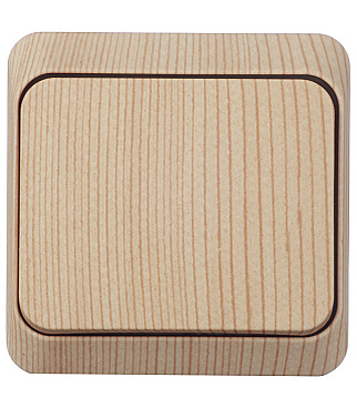 Выключатель Systeme Electric Этюд одноклавишный накладной сосна (BA10-001D)