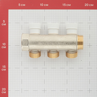 Коллектор Stout 1 ВР(г) х 3 выхода 3/4 НР(ш) ЕК х 1 НР(ш) регулируемый (SMB 6851 013403)