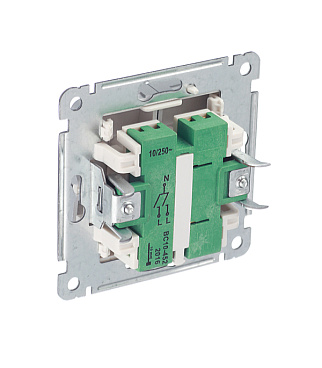 Выключатель Hegel Master двухклавишный встраиваемый серебро с подсветкой (ВС10-452-06)