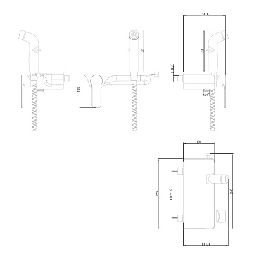 Смеситель с гигиеническим душем встраиваемый Lemark Solo со скрытой частью в комплекте белый (LM7168CW)