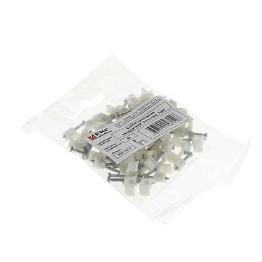 Скобы для крепления кабеля плоские EKF PROxima 10 мм полипропиленовые белые (50 шт.) (plcn-ss-10)