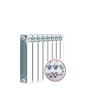 Радиатор биметаллический Rifar Base Ventil 500 мм 4 секции 3/4 нижнее левое подключение белый