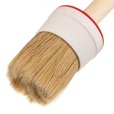 Кисть круглая натуральная щетина деревянная ручка d60 мм для эмалей и лаков на алкидной основе