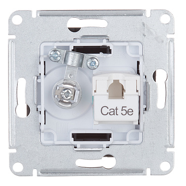 Розетка телевизионная/ компьютерная Systeme Electric AtlasDesign встраиваемая карбон TV/ RJ45 (ATN001089)