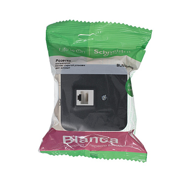 Розетка компьютерная Systeme Electric Blanca накладная антрацит RJ45 (BLNIA045006)