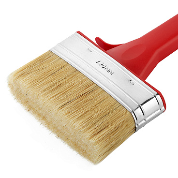 Кисть плоская натуральная щетина пластиковая ручка Wenzo Pro 120х25 мм для эмалей и лаков на алкидной основе