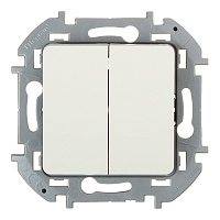 Выключатель Legrand Inspiria двухклавишный встраиваемый слоновая кость (673621)