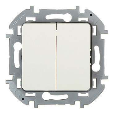 Выключатель Legrand Inspiria двухклавишный встраиваемый слоновая кость (673621)