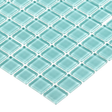 Мозаика Mir Mosaic Natural Color palette темно-голубая стеклянная 300х300х4 мм глянцевая