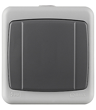Выключатель Makel одноклавишный накладной серый (36064001)