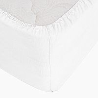 Простыня на резинке 180х200х30 см сатин белая Lorikeet Solo