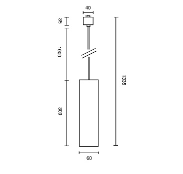 Трековый подвесной светильник Technical TR025-1-GU10-B