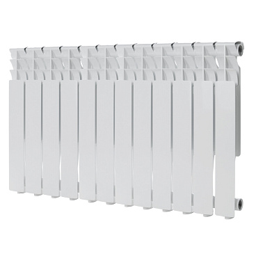 Радиатор алюминиевый КМ 500 мм 12 секций 1" боковое подключение белый