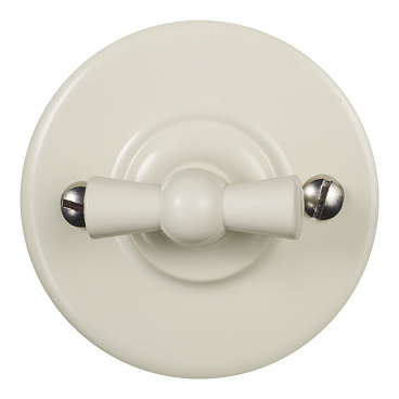 Выключатель Bironi Лизетта одноклавишный накладной слоновая кость ретро (B1-201-211)