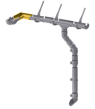 Угол желоба Docke Premium пластиковый d120 мм 90° графитовый серый RAL 7024