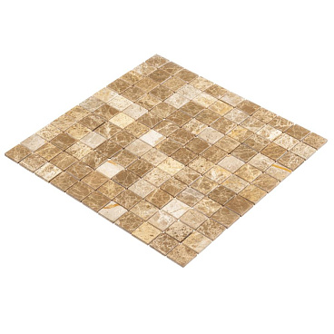 Мозаика Mir Mosaic Natural i-Tilе светло-коричневая из натурального камня 298х298х4 мм глянцевая