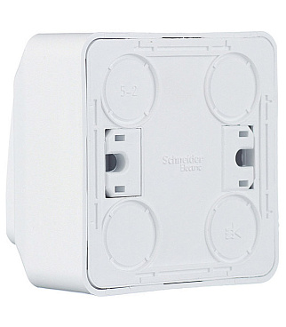 Выключатель Systeme Electric Этюд двухклавишный накладной белый (BA10-002B)