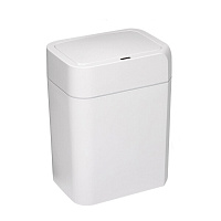 Ведро для мусора Доляна с крышкой 12 л пластик белое сенсорное