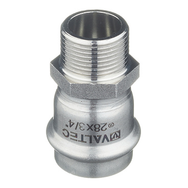 Соединитель VALTEC (VTi.901.I.002805) 28 мм х 3/4 НР(ш) нержавеющая сталь