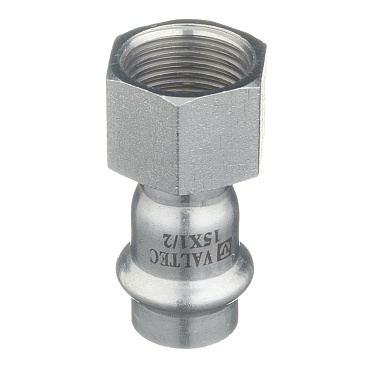 Соединитель VALTEC (VTi.902.I.001504) 15 мм х 1/2 ВР(г) нержавеющая сталь