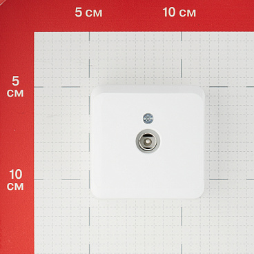 Розетка телевизионная Systeme Electric Этюд накладная белая (TVA-002B)