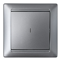 Выключатель Svet Стиль одноклавишный встраиваемый серебро с подсветкой (EV 0365-9118)