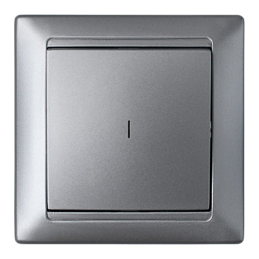 Выключатель Svet Стиль одноклавишный встраиваемый серебро с подсветкой (EV 0365-9118)