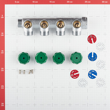 Коллектор Stout 3/4 ВР(г) х 4 выхода 3/4(ЕК) х 3/4 НР(ш) регулирующий (SMB-6850-343404)