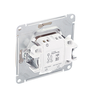 Выключатель Systeme Electric Glossa двухклавишный встраиваемый титан с подсветкой (GSL000453)